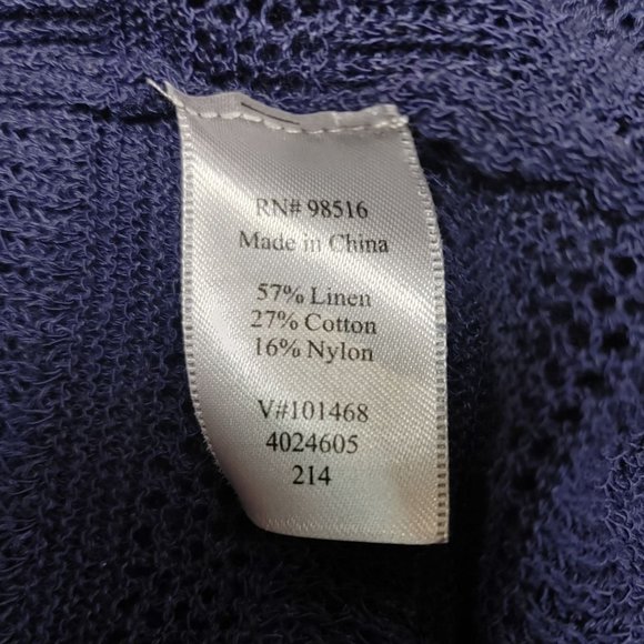 Coldwater Creek Women's navy Blue Knit T-Shirt Top XL (16) - Picture 4 of 4